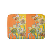 Gele Daffodil narcissen bloembloem sinaasappel Badmat (Voorkant)