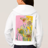Gele Daffodil waterverf art Girls T Shirt (Achterkant)
