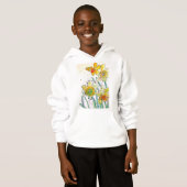 Gele Daffodil waterverf art Girls T Shirt (Voorkant volledig)