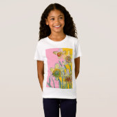 Gele Daffodil waterverf art Girls T Shirt (Voorkant volledig)