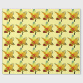 Gele Daffodil waterverf art Spring Flower Cadeaupapier (Vlak)