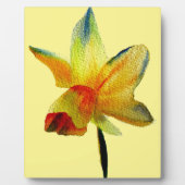 Gele Daffodil waterverf art Spring Flower Fotoplaat (Voorkant)