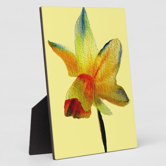 Gele Daffodil waterverf art Spring Flower Fotoplaat (Zijkant)