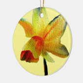 Gele Daffodil waterverf art Spring Flower Keramisch Ornament (Links)