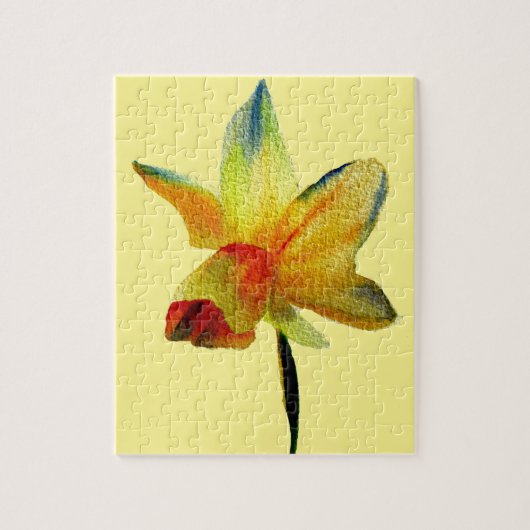 Gele Daffodil waterverf art Spring Flower Legpuzzel (Verticaal)