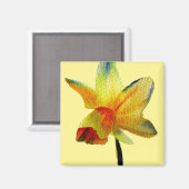 Gele Daffodil waterverf art Spring Flower Magneet (Voorkant / Achterkant)