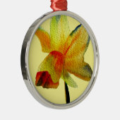 Gele Daffodil waterverf art Spring Flower Metalen Ornament (Rechts)
