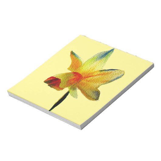 Gele Daffodil waterverf art Spring Flower Notitieblok (Linkerzijde)