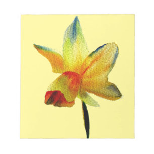 Gele Daffodil waterverf art Spring Flower Notitieblok