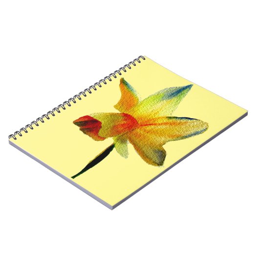 Gele Daffodil waterverf art Spring Flower Notitieboek (Linkerzijde)