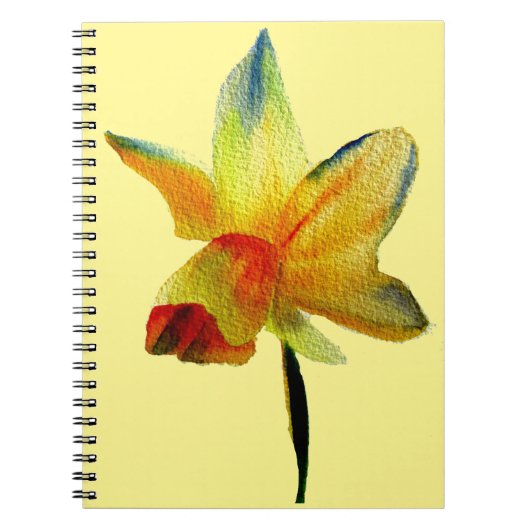 Gele Daffodil waterverf art Spring Flower Notitieboek (Voorkant)