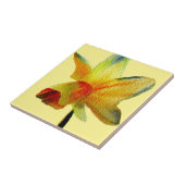 Gele Daffodil waterverf art Spring Flower Tegeltje (Zijkant)