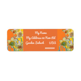 Gele Daffodil Waterverf Return Address Labels