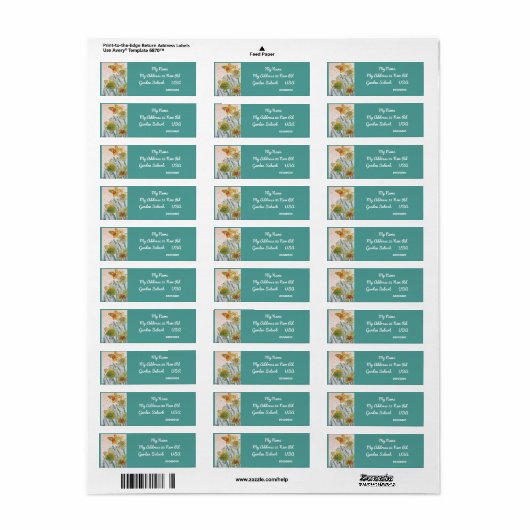 Gele Daffodil Waterverf Return Address Labels (Full Sheet)