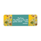 Gele Daffodil Waterverf Return Address Labels (Voorkant)