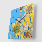 Gele Daffodil Waterverf Womans Kantoor klok (Hoek)