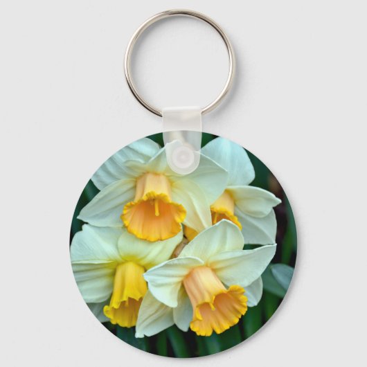 Gele daffodilbloemen sleutelhanger (Voorkant)