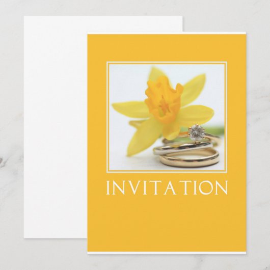 gele daffodilerende huwelijksuitnodiging kaart (Voorkant / Achterkant)