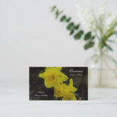Gele Daffodils Bloemen Impressionistisch Schilderi Visitekaartje (Staand voorkant)