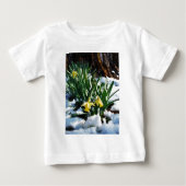 Gele Daffodils bloemen in de sneeuw (Voorkant)