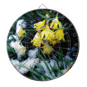 Gele Daffodils bloemen in de sneeuw Dartbord (Voorkant)