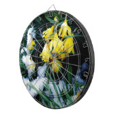 Gele Daffodils bloemen in de sneeuw Dartbord (Voorkant Rechts)