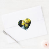 Gele Daffodils bloemen in de sneeuw Hart Sticker (Envelop)