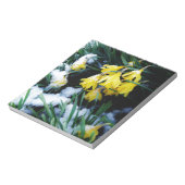 Gele Daffodils bloemen in de sneeuw Notitieblok (Linkerzijde)