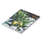 Gele Daffodils bloemen in de sneeuw Notitieblok (Linkerzijde)