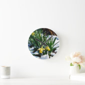 Gele Daffodils bloemen in de sneeuw Ronde Klok (Huis)