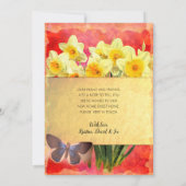 Gele Daffodils Bloemen Vlinder Koraal Bewegen Aankondiging (Achterkant)