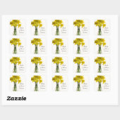 Gele Daffodils Bruiloft Vierkante Envelop Afdichti Sticker (Vel)