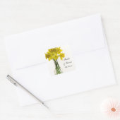 Gele Daffodils Bruiloft Vierkante Envelop Afdichti Vierkante Sticker (Envelop)