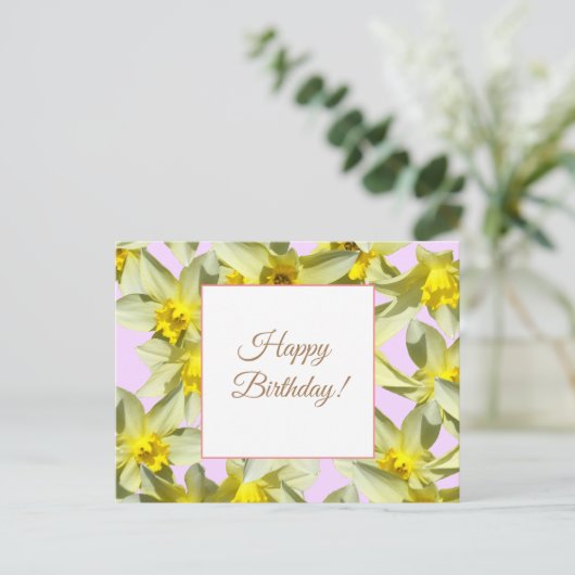 Gele Daffodils Custom Briefkaart (Staand voorkant)