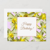 Gele Daffodils Custom Briefkaart (Voorkant / Achterkant)