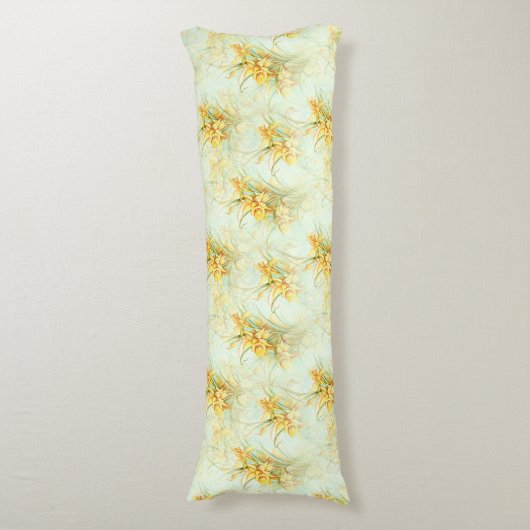  Gele Daffodils Floral Chic Bedding Lichaamskussen (Voorkant Verticaal)