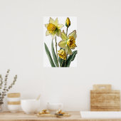Gele Daffodils Flower Art Print Poster (Keuken)