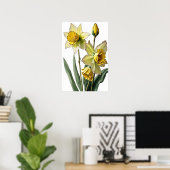 Gele Daffodils Flower Art Print Poster (Thuiskantoor)