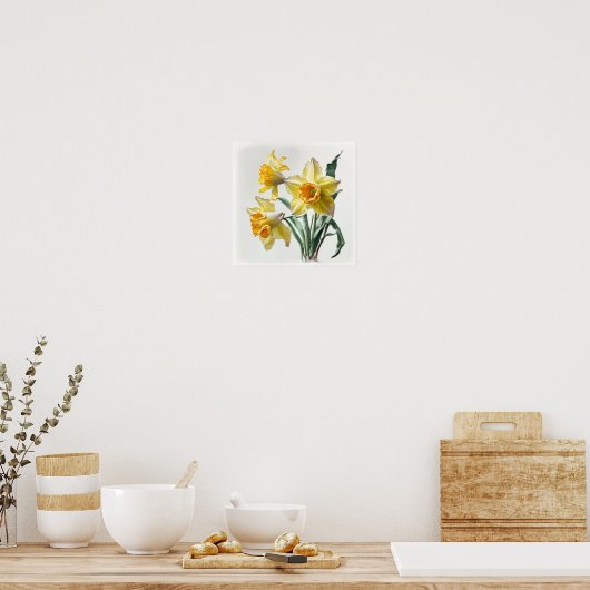 Gele Daffodils Flower Art Print Poster (Keuken)
