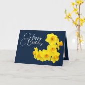 Gele Daffodils marineachtergrond geboortedag Kaart (Gele Bloem)