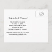 Gele Daffodils op het witte huwelijk sparen de Dat Aankondigingskaart (Achterkant)