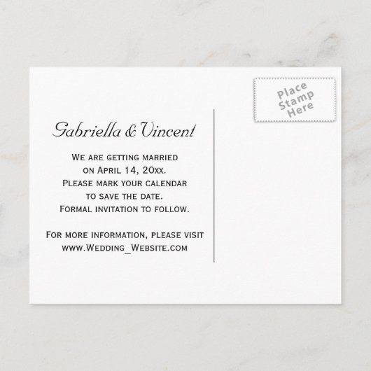 Gele Daffodils op het witte huwelijk sparen de Dat Aankondigingskaart (Achterkant)