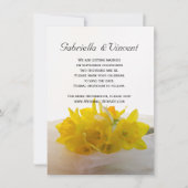 Gele Daffodils op het witte huwelijk sparen de Dat Kaart (Voorkant)