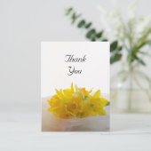 Gele Daffodils op White Spring Weddenschap Dank je Briefkaart (Staand voorkant)