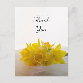 Gele Daffodils op White Spring Weddenschap Dank je Briefkaart