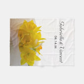 Gele Daffodils op White Spring Wedding Fleece Deken (Voorkant (Horizontaal))