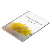 Gele Daffodils op White Spring Wedding Notitieboek (Linkerzijde)