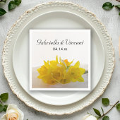 Gele Daffodils op White Spring Wedding Servet