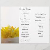 Gele Daffodils op White Tri Fold Wedding Programme (Voorkant)