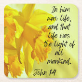 Gele Daffodils Party Paper Onderzetter (Voorkant)